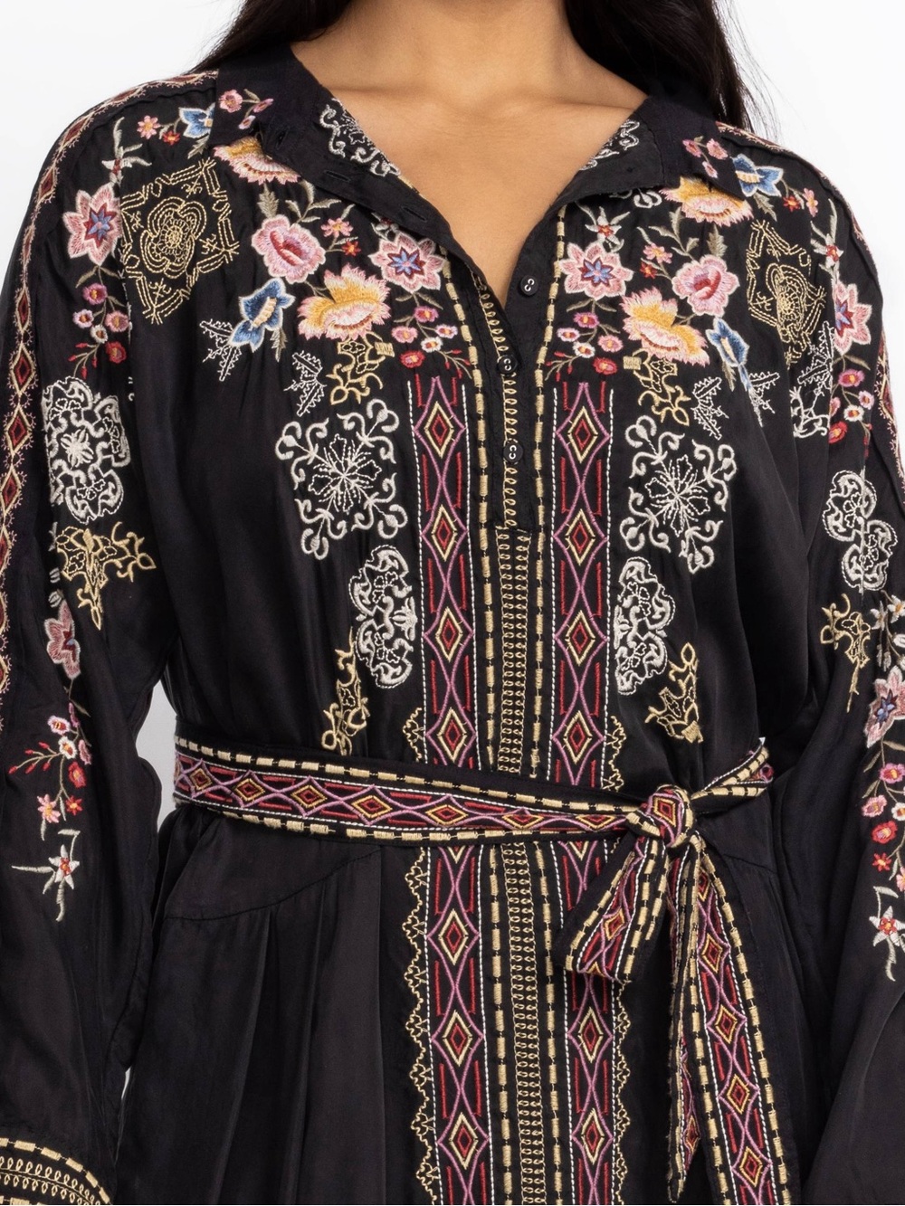 Johnny Was BIYA extremely heavily embroidered FAIRLIE DRESS NWT - Picture 4 of 13